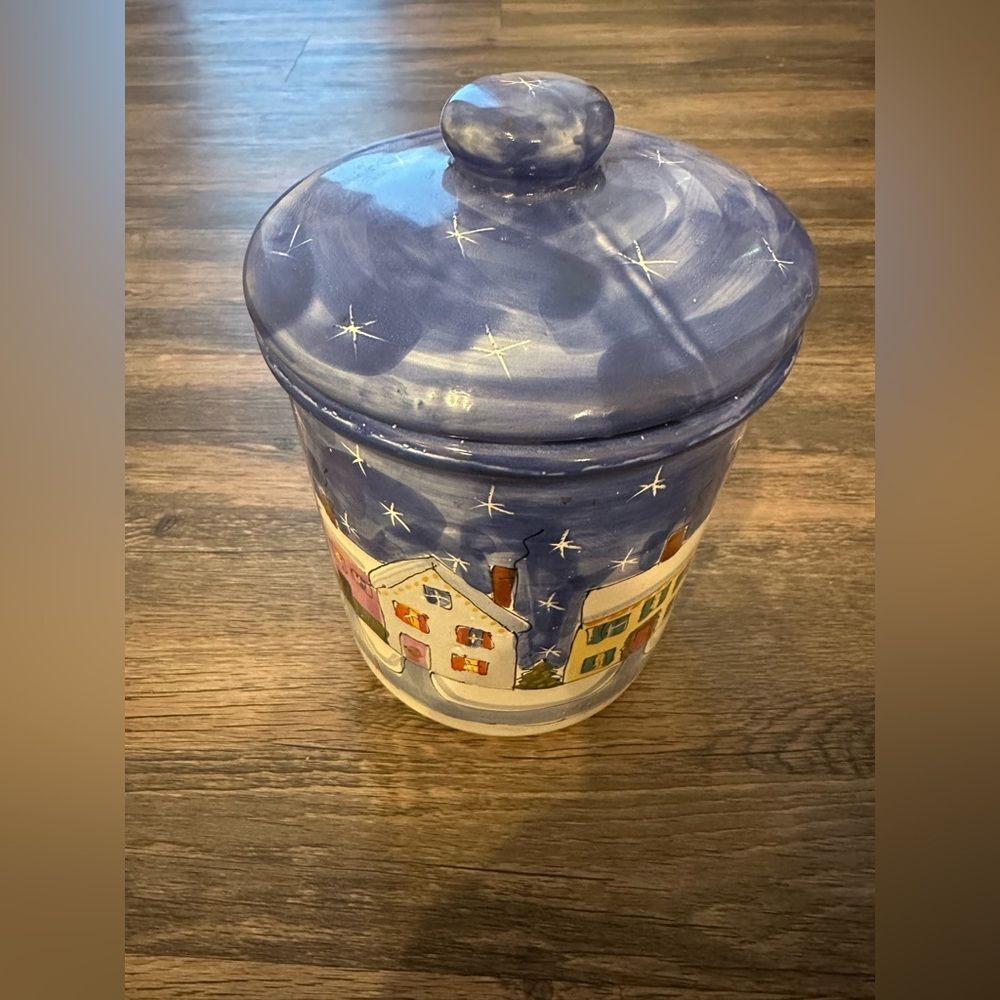 Starbucks Hand-Painted in Hungary Ceramic Jar with Lid Signed
